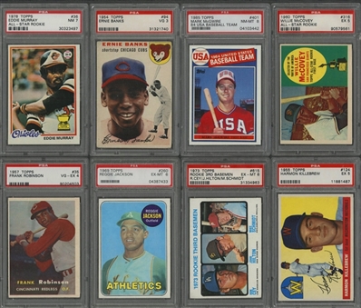 1954-1994 Topps Hall of Famers Rookie Cards PSA-Graded Collection (17 Different)